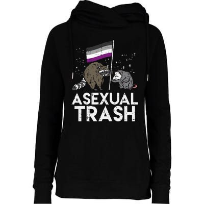 Asexual Trash Raccoon Opossum Asexual Flag Ace Pride Lgbtq Womens Funnel Neck Pullover Hood