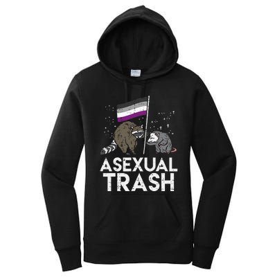 Asexual Trash Raccoon Opossum Asexual Flag Ace Pride Lgbtq Women's Pullover Hoodie