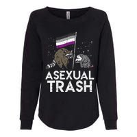 Asexual Trash Raccoon Opossum Asexual Flag Ace Pride Lgbtq Womens California Wash Sweatshirt