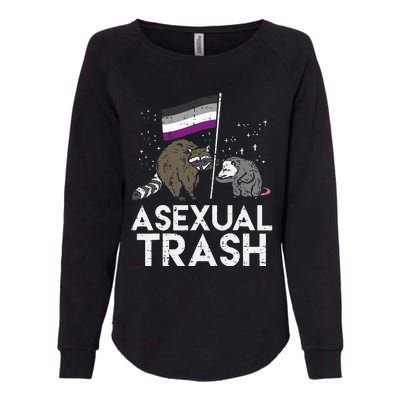 Asexual Trash Raccoon Opossum Asexual Flag Ace Pride Lgbtq Womens California Wash Sweatshirt