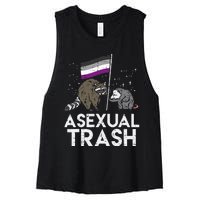 Asexual Trash Raccoon Opossum Asexual Flag Ace Pride Lgbtq Women's Racerback Cropped Tank