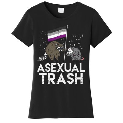 Asexual Trash Raccoon Opossum Asexual Flag Ace Pride Lgbtq Women's T-Shirt