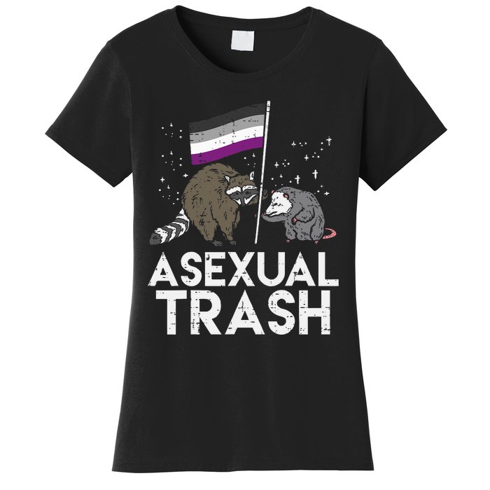 Asexual Trash Raccoon Opossum Asexual Flag Ace Pride Lgbtq Women's T-Shirt