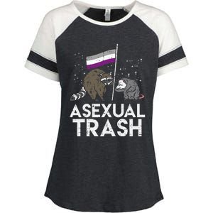 Asexual Trash Raccoon Opossum Asexual Flag Ace Pride Lgbtq Enza Ladies Jersey Colorblock Tee