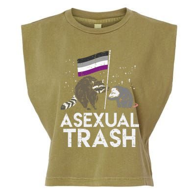 Asexual Trash Raccoon Opossum Asexual Flag Ace Pride Lgbtq Garment-Dyed Women's Muscle Tee