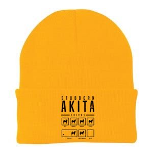 Akita T Stubborn Akita Tricks Gift Knit Cap Winter Beanie