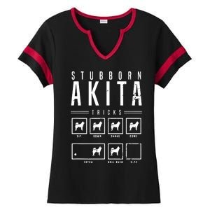 Akita T Stubborn Akita Tricks Gift Ladies Halftime Notch Neck Tee