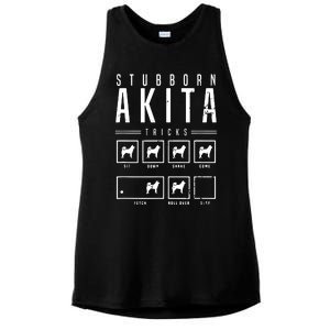 Akita T Stubborn Akita Tricks Gift Ladies PosiCharge Tri-Blend Wicking Tank