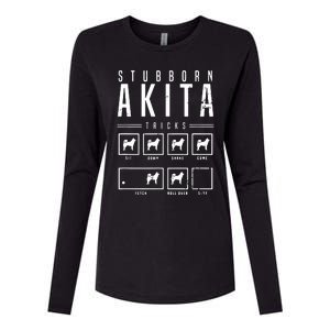 Akita T Stubborn Akita Tricks Gift Womens Cotton Relaxed Long Sleeve T-Shirt