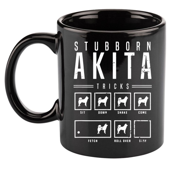 Akita T Stubborn Akita Tricks Gift 11oz C Handle Ceramic Mug