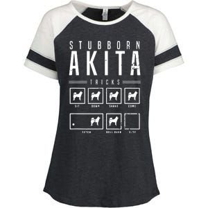 Akita T Stubborn Akita Tricks Gift Enza Ladies Jersey Colorblock Tee