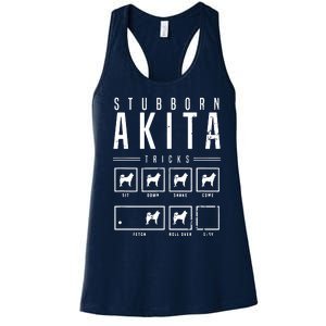 Akita T Stubborn Akita Tricks Gift Women's Racerback Tank