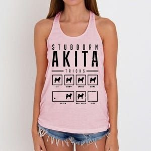 Akita T Stubborn Akita Tricks Gift Women's Knotted Racerback Tank