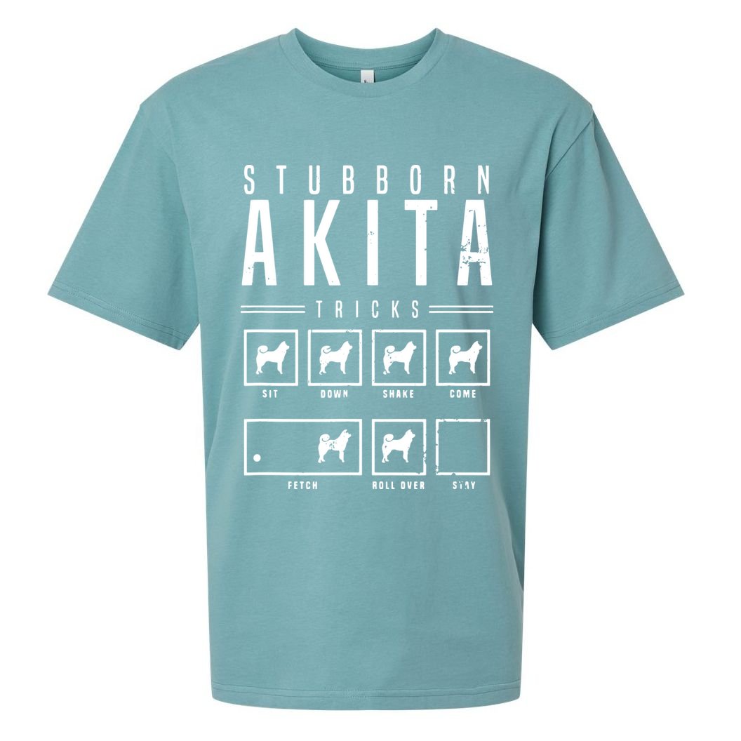 Akita T Stubborn Akita Tricks Gift Sueded Cloud Jersey T-Shirt