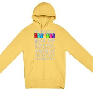 Ack To School Teacher We Are Like A Box Of Crayons Premium Pullover Hoodie