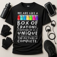 Ack To School Teacher We Are Like A Box Of Crayons Cooling Performance Crew T-Shirt