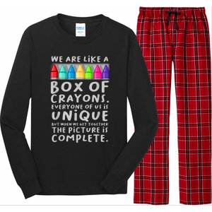 Ack To School Teacher We Are Like A Box Of Crayons Long Sleeve Pajama Set