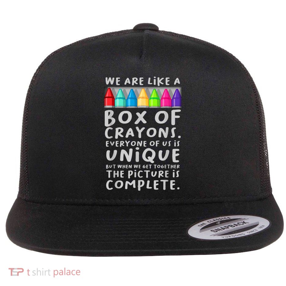 Ack To School Teacher We Are Like A Box Of Crayons Flatbill Hat