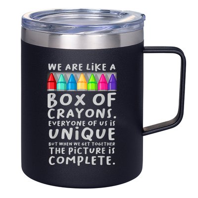 Ack To School Teacher We Are Like A Box Of Crayons 12oz Stainless Steel Coffee Mug