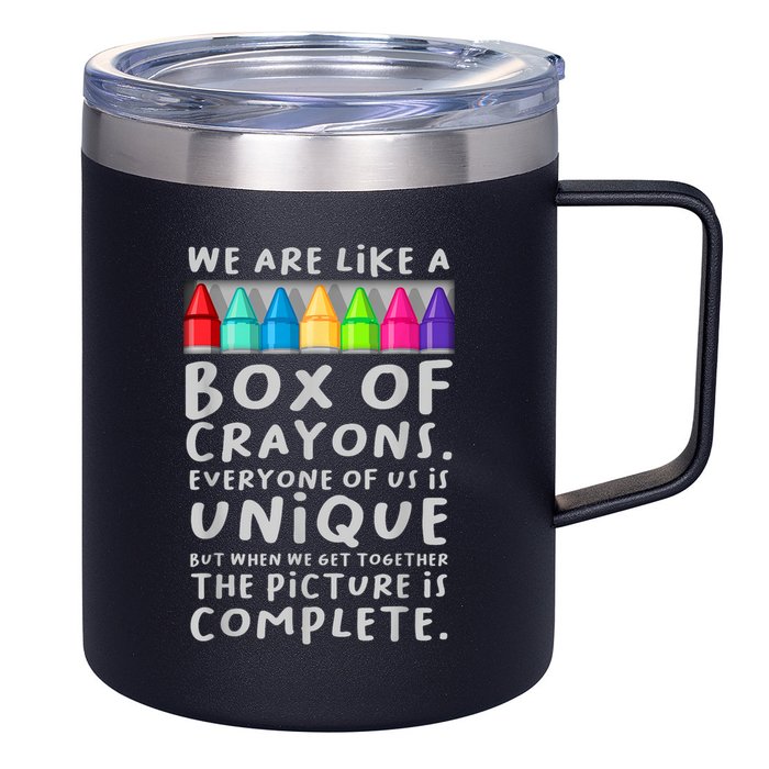 Ack To School Teacher We Are Like A Box Of Crayons 12oz Stainless Steel Coffee Mug