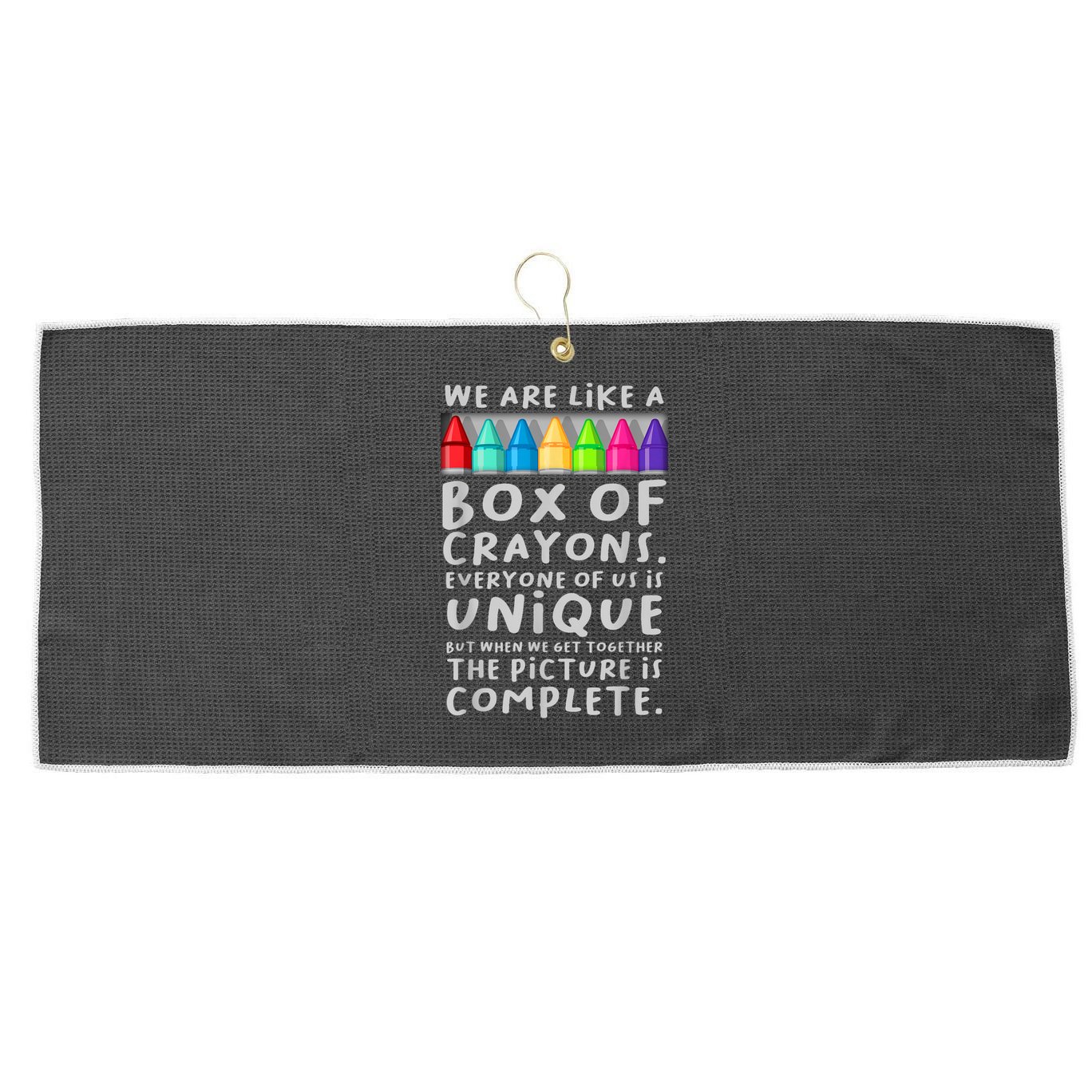 Ack To School Teacher We Are Like A Box Of Crayons Large Microfiber Waffle Golf Towel