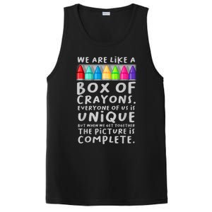 Ack To School Teacher We Are Like A Box Of Crayons PosiCharge Competitor Tank