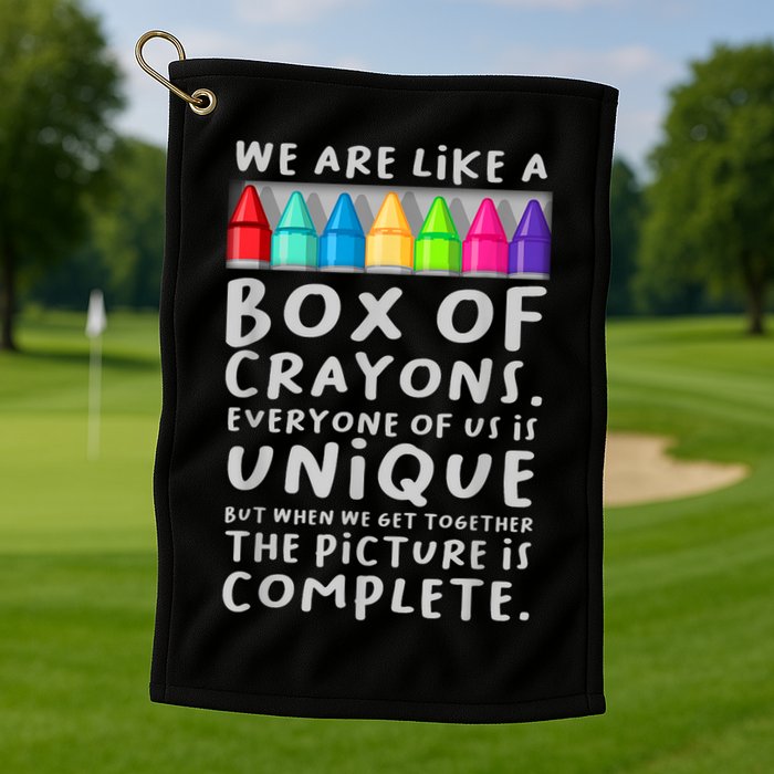 Ack To School Teacher We Are Like A Box Of Crayons Golf Towel