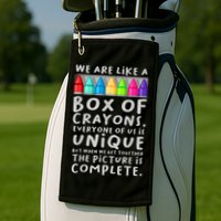 Ack To School Teacher We Are Like A Box Of Crayons Golf Towel