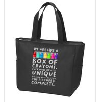 Ack To School Teacher We Are Like A Box Of Crayons Zip Tote Bag