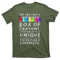 Ack To School Teacher We Are Like A Box Of Crayons T-Shirt