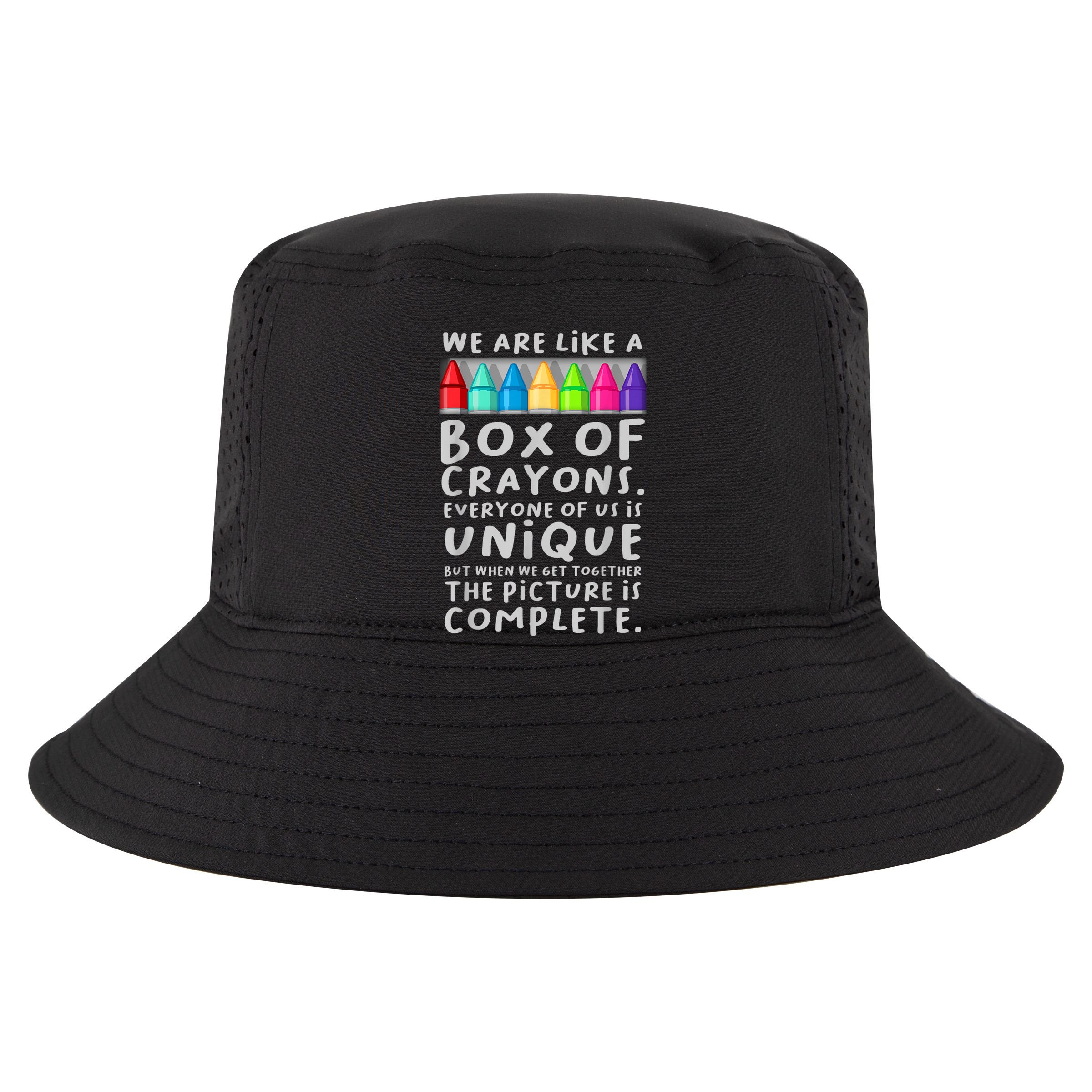 Ack To School Teacher We Are Like A Box Of Crayons Sustainable Bucket Hat