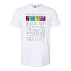 Ack To School Teacher We Are Like A Box Of Crayons Softstyle CVC T-Shirt