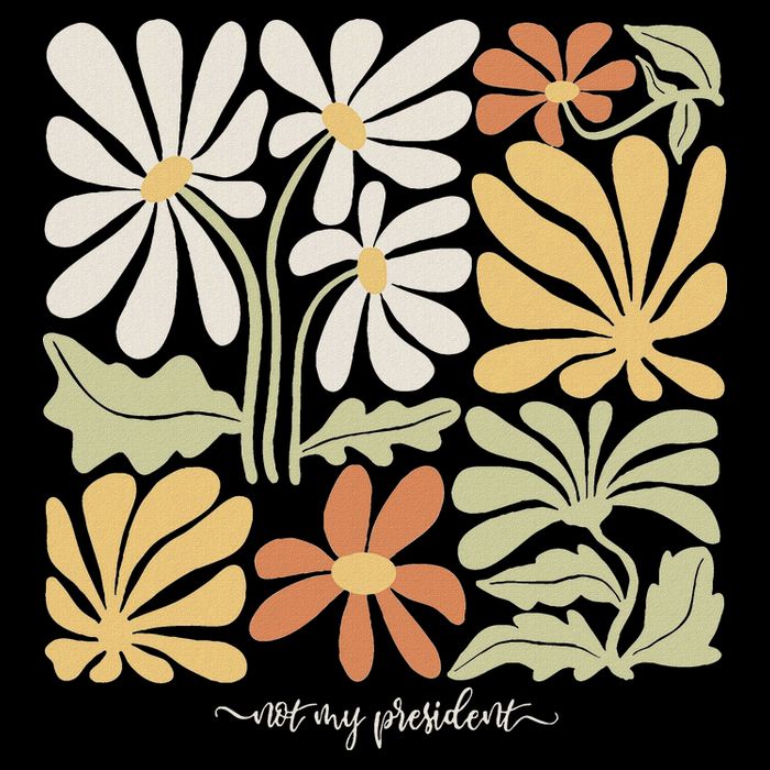 Anti Trump Subtle Not My President Flowers Statement 16 in Basic Backpack