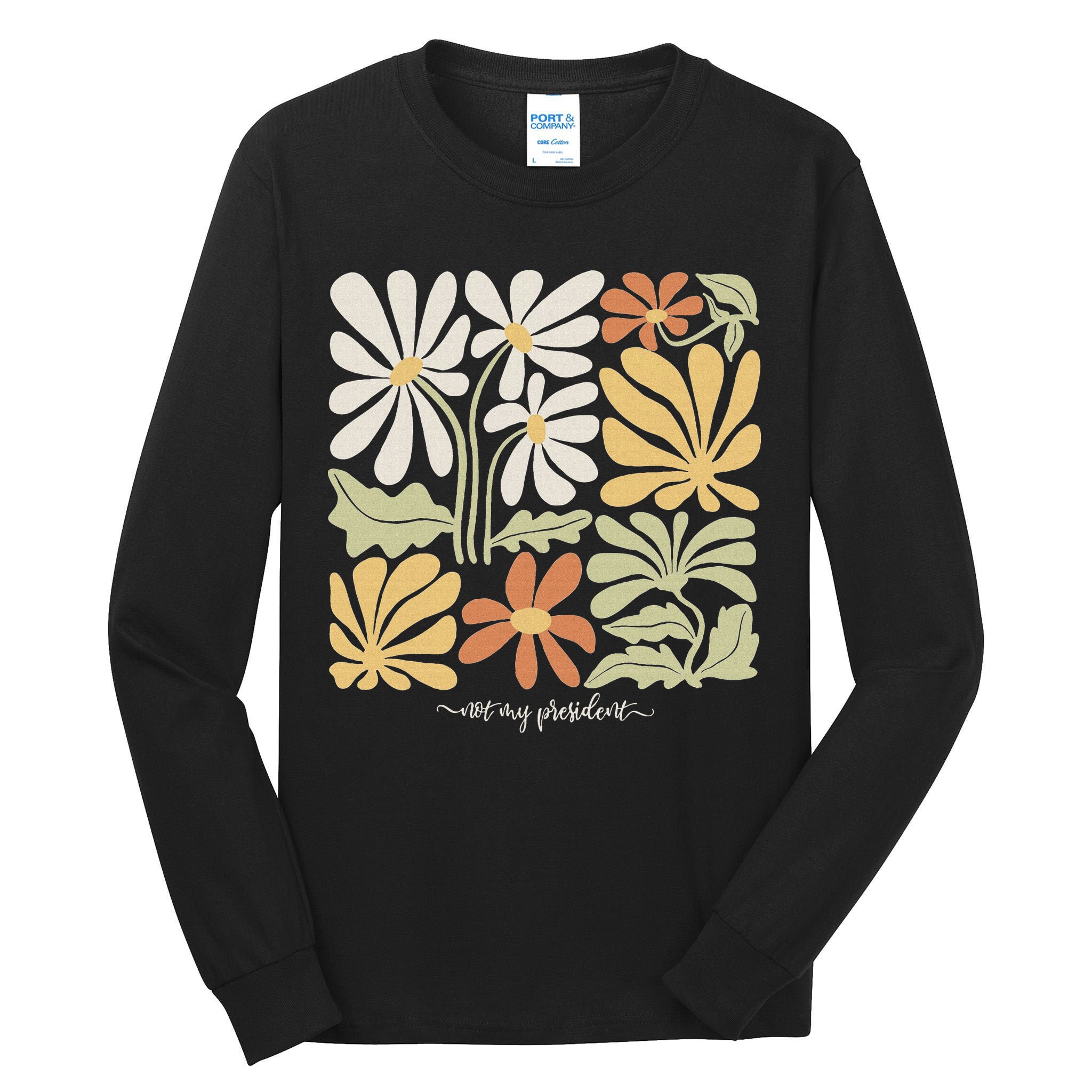 Anti Trump Subtle Not My President Flowers Statement Tall Long Sleeve T-Shirt