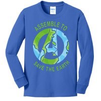 Assemble To Save The Earth Happy Earth Day Great Gift Kids Long Sleeve Shirt