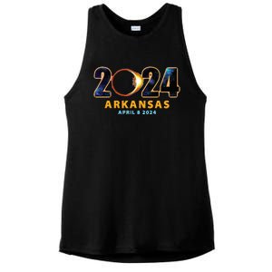 Arkansas Total Solar Eclipse 2024 Ladies PosiCharge Tri-Blend Wicking Tank