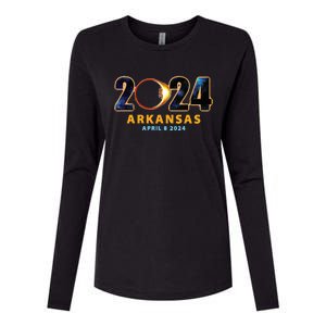 Arkansas Total Solar Eclipse 2024 Womens Cotton Relaxed Long Sleeve T-Shirt