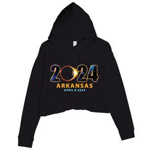 Arkansas Total Solar Eclipse 2024 Crop Fleece Hoodie