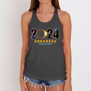 Arkansas Total Solar Eclipse 2024 Women's Knotted Racerback Tank