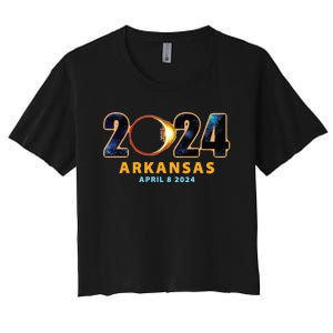 Arkansas Total Solar Eclipse 2024 Women's Crop Top Tee