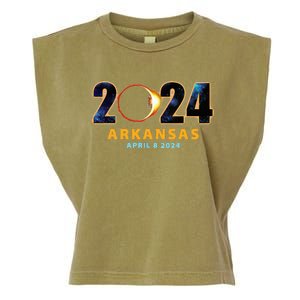 Arkansas Total Solar Eclipse 2024 Garment-Dyed Women's Muscle Tee