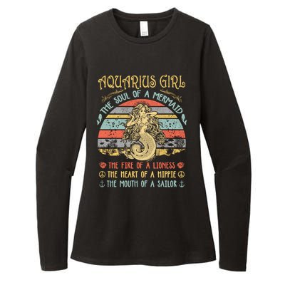 Aquarius The Soul Of A Mermaid Vintage Birthday Meaningful Gift Womens CVC Long Sleeve Shirt