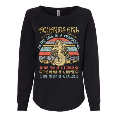 Aquarius The Soul Of A Mermaid Vintage Birthday Meaningful Gift Womens California Wash Sweatshirt