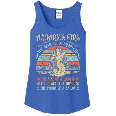 Aquarius The Soul Of A Mermaid Vintage Birthday Meaningful Gift Ladies Essential Tank