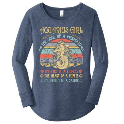 Aquarius The Soul Of A Mermaid Vintage Birthday Meaningful Gift Women's Perfect Tri Tunic Long Sleeve Shirt