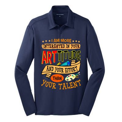 Art Teacher Student School Artist Illustrator Painter Silk Touch Performance Long Sleeve Polo