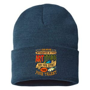 Art Teacher Student School Artist Illustrator Painter Sustainable Knit Beanie