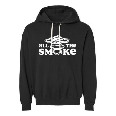 All The Smoke Funny Basketball Podcast Garment-Dyed Fleece Hoodie
