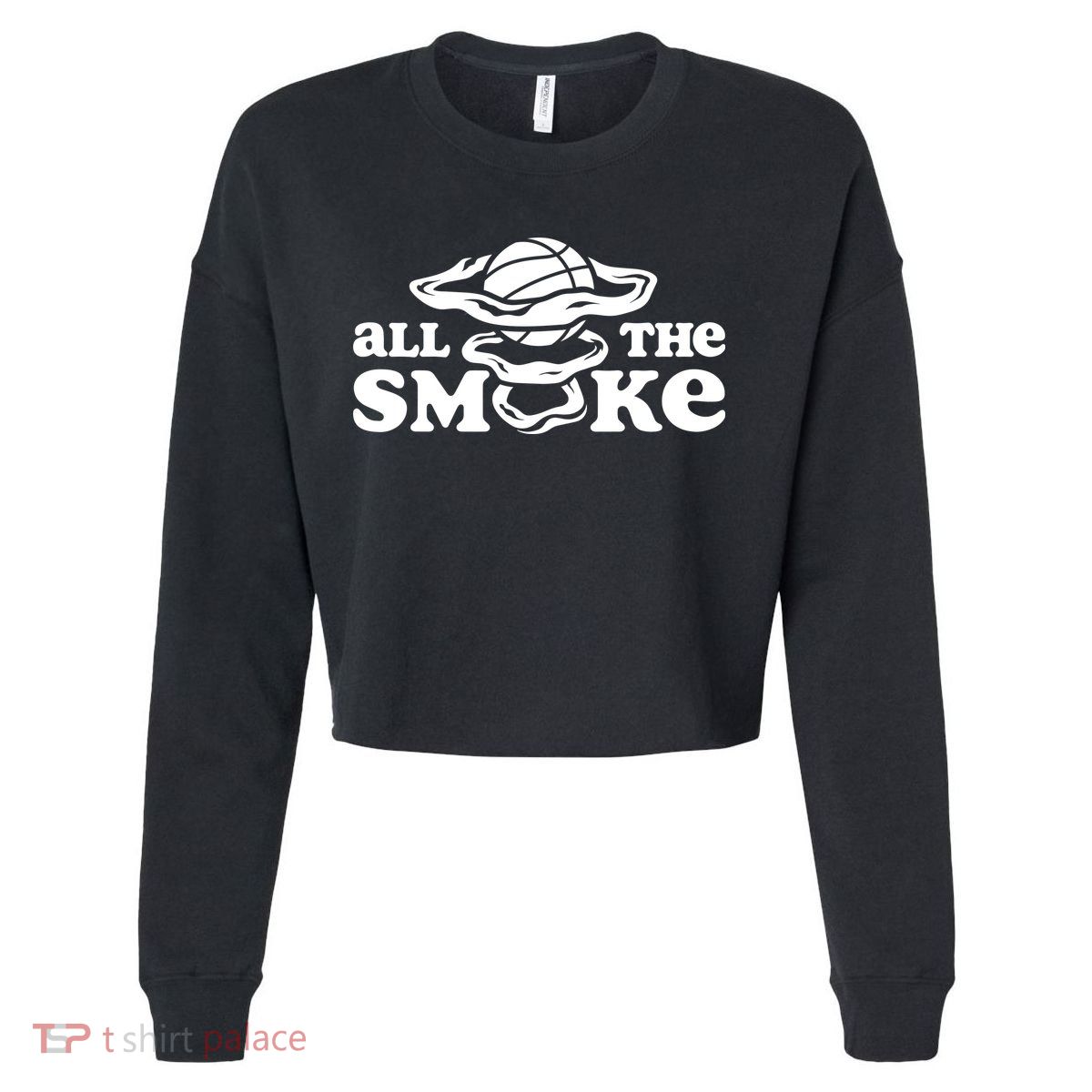 All The Smoke Funny Basketball Podcast Cropped Pullover Crew