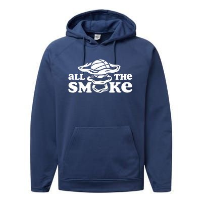 All The Smoke Funny Basketball Podcast Performance Fleece Hoodie